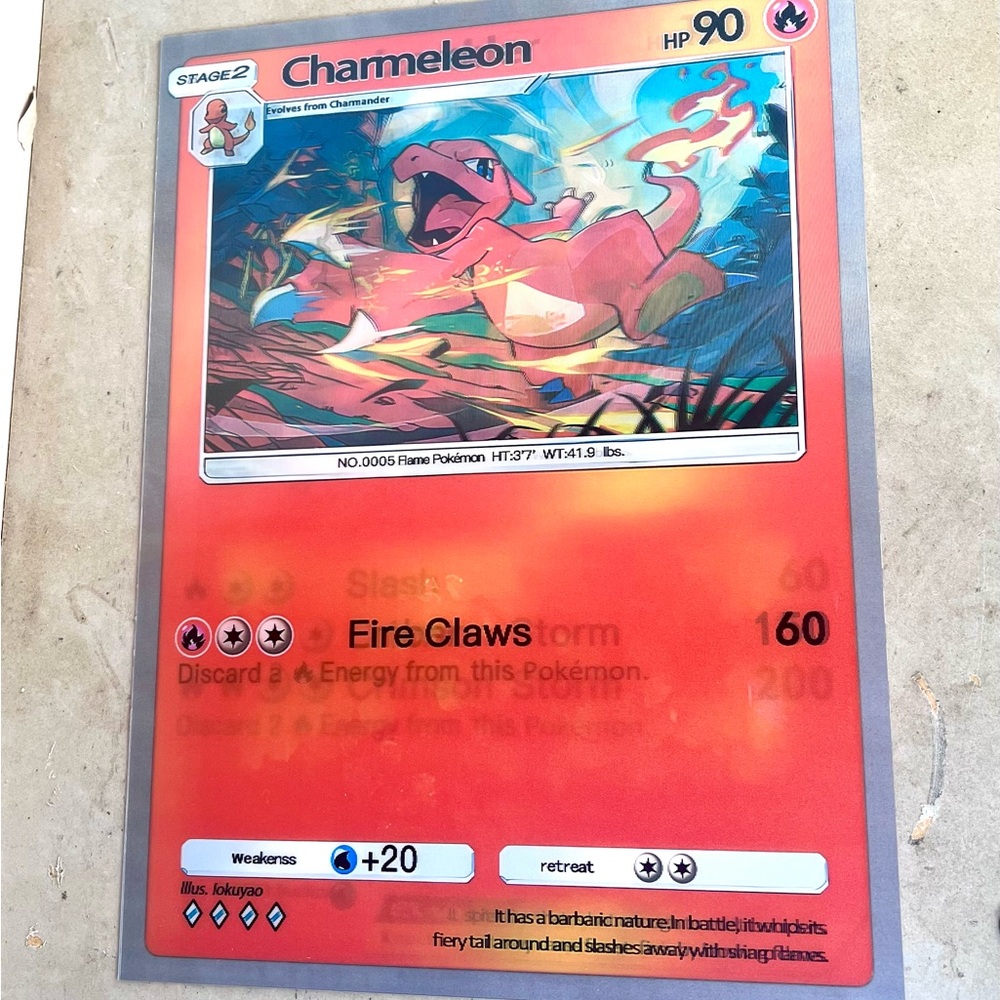 Charmander Charizard Chameleon Pokémon Card 3D Holographic Lenticular Poster - Picture 6 of 8